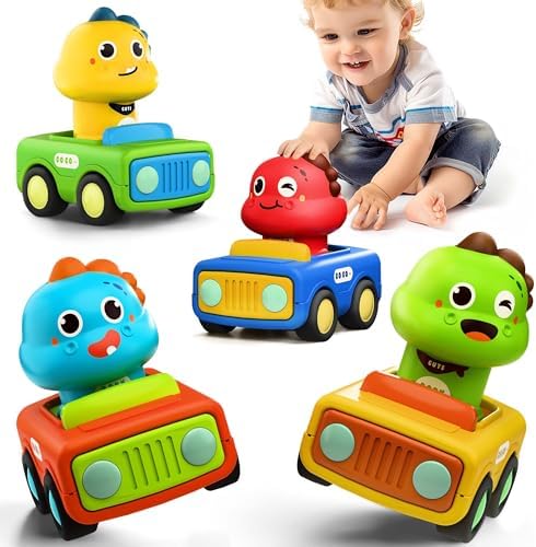 iPlay iLearn Press to Go Car Toy for Toddlers 1-3 Years