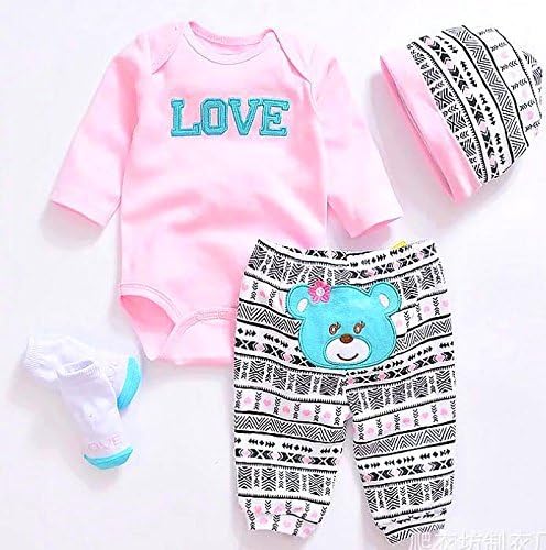 Pedolltree Reborn Doll Baby Clothes Pink Outfits for 20-22 Girl
