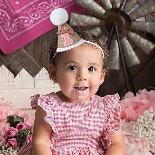 TERJIO Cowboy Cone First Birthday Hat - Western Party Prop 1
