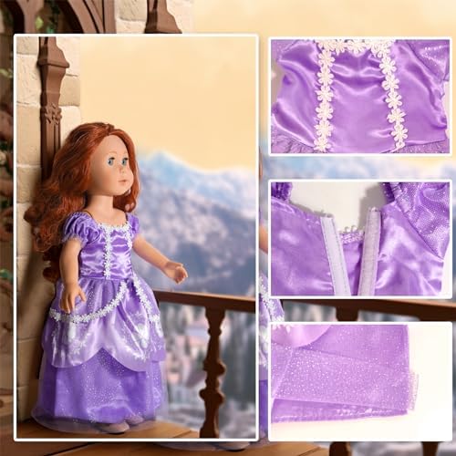 WONDOLL 18 Inch Princess Dress 6Pcs Costume Set