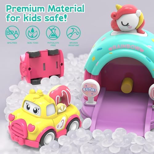 Unicorn Car Toys Set for 1 Year Old Girls