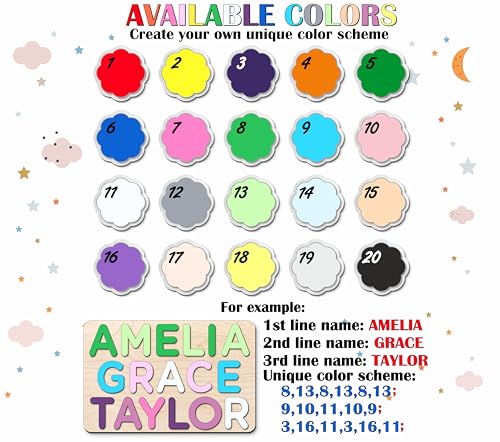 Wooden Three-Name Puzzle for Kids Personalized