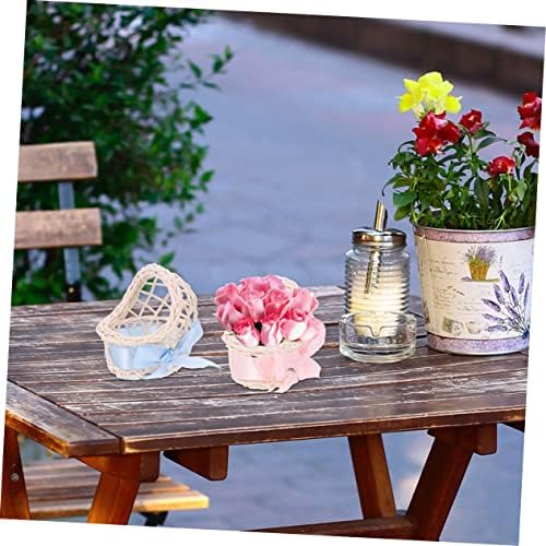 Mini Woven Basket Model Handmade Wicker Decor