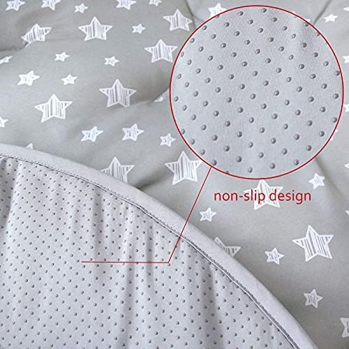 Moonsea Teepee Play Tent Mat 43x43 Quilted Square Pad with Non-Slip Backing
