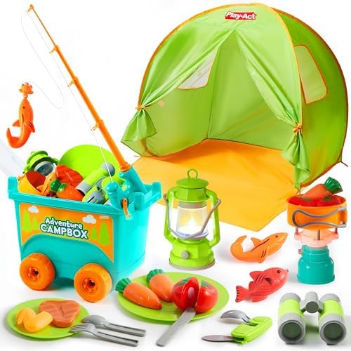 Kids Camping Set with Tent and Cart for Outdoor Play