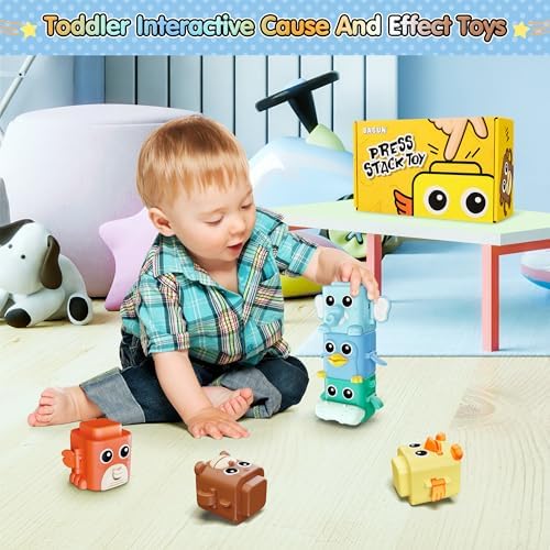 BASUN Stacking Animal Toys for Toddlers 18 Months