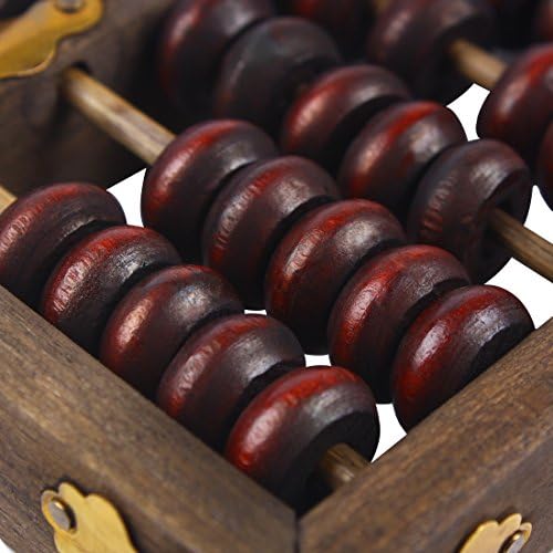Larcele 9 Column Wooden Abacus with Leather Box