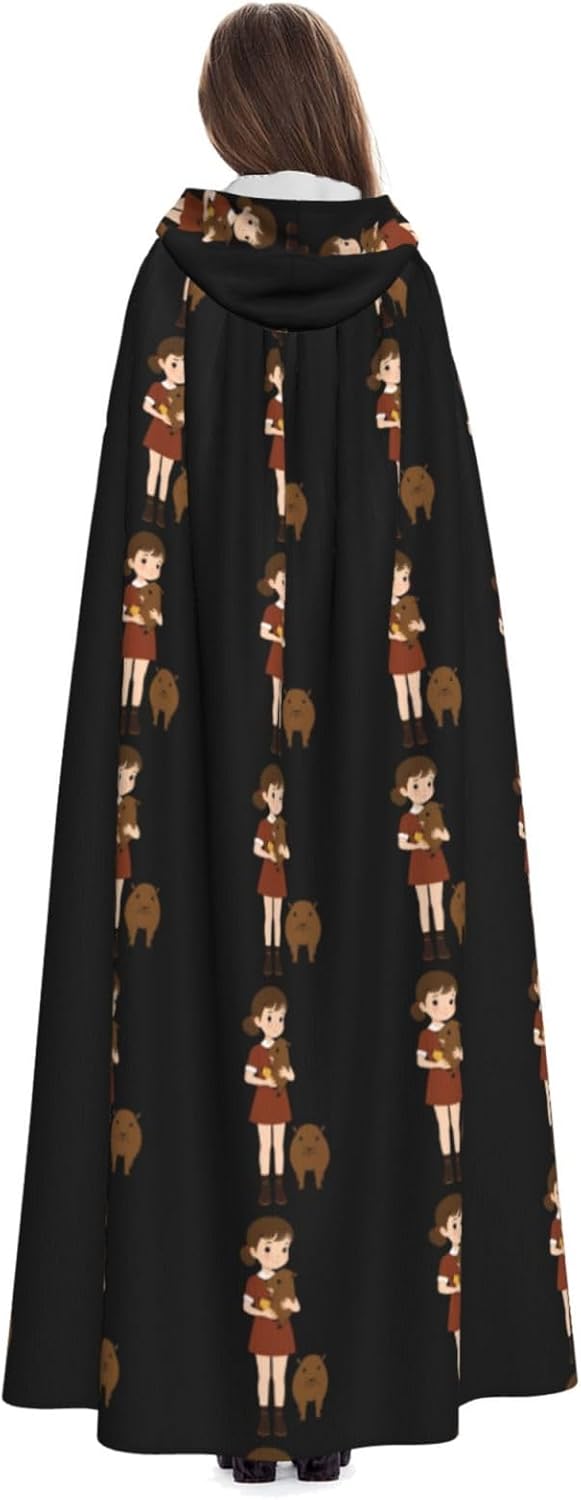 MJHKXLJ Capybara Hooded Cloak for Halloween Costume