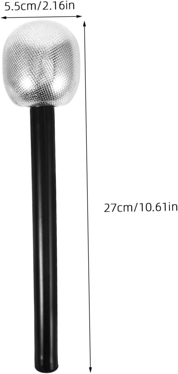 UPKOCH 2pcs Silver Mic Costume Prop for Kids and Halloween