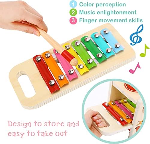 TOOKYLAND 7pcs Pound a Ball Toy with Xylophone