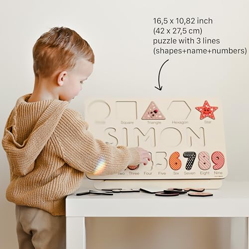 Zuzu Puzzle Personalized Name Wooden Toy for Toddlers