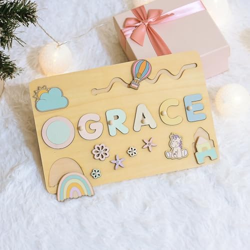 Personalized Name Puzzle - Wooden Montessori Busy Board 1