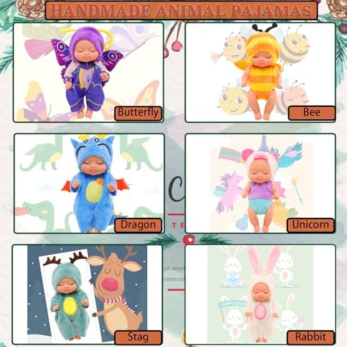 4 Inch Mini Baby Dolls 6pcs Set Realistic Reborn Toys