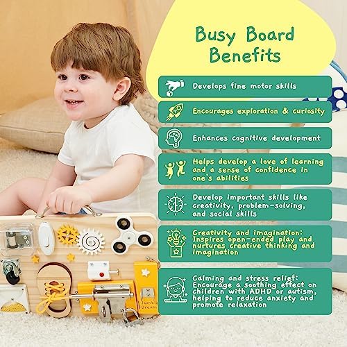 Jumble Dream Wooden Busy Board for Toddlers