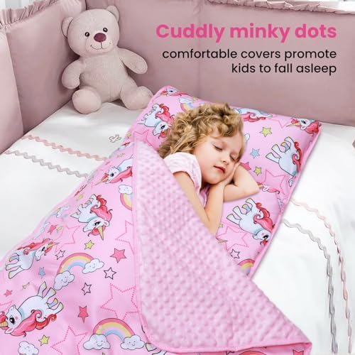 Kids Sleeping Bag Nap Mat with Pillow and Blanket 1