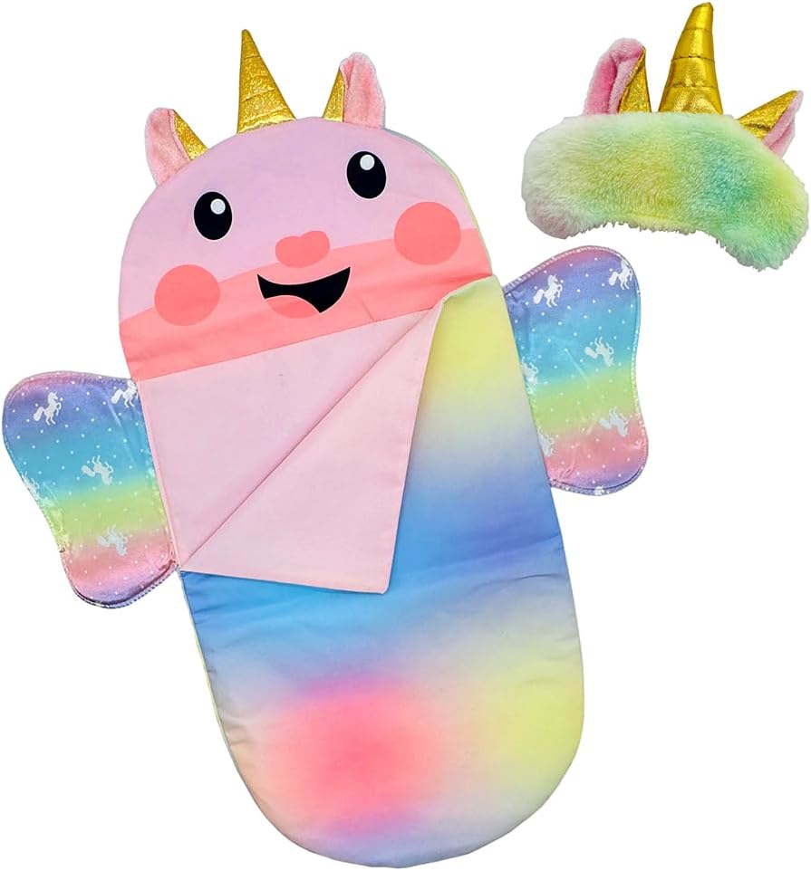 Ferberbears Rainbow Unicorn Doll Sleeping Bag Playset