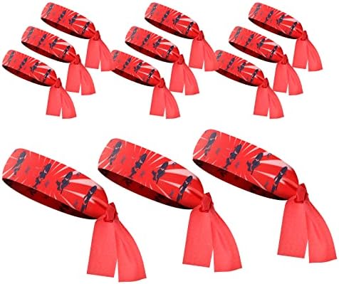 WANGDEFA Ninja Headbands 24 Pack Red Black