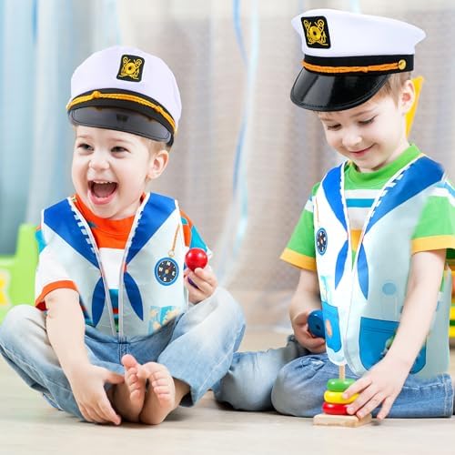 7 Pcs Kids Navy Captain Sailor Costume Set for Halloween Birthday