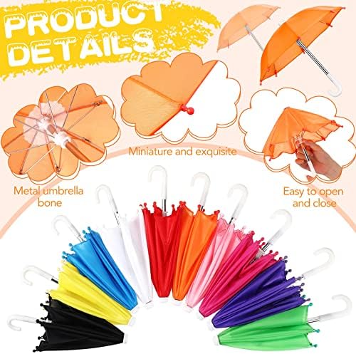 Lenwen 12 Pcs Girl Doll Mini Umbrellas 16 Scale