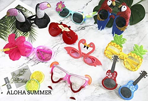 Ocean Line Luau Party Sunglasses Set - 9 Pairs Hawaiian Themed Gift
