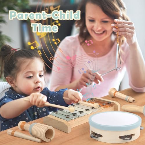 Vanplay Montessori Wooden Musical Instruments for Toddlers 1-3