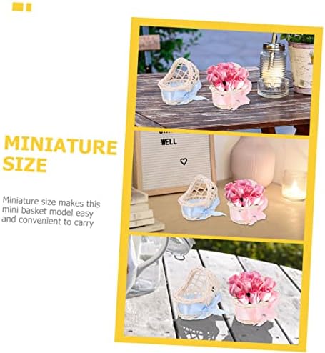 Mini Woven Rattan Baskets for Doll House Decor