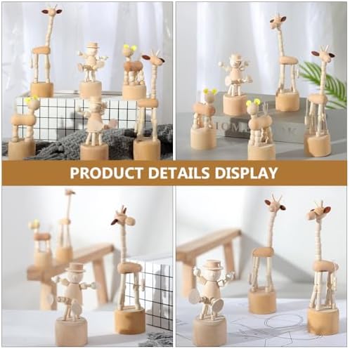 3Pcs Wooden Finger Puppets for DIY Crafts and Decor