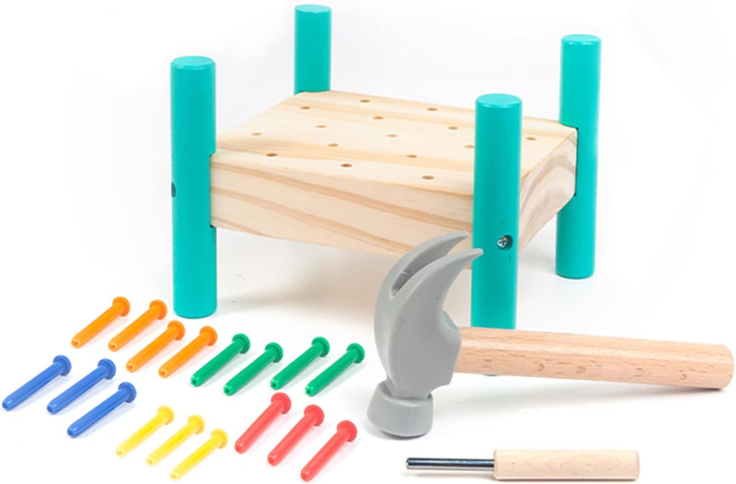 OUJILA Wooden Baby Workbench Pounding Hammer Toy