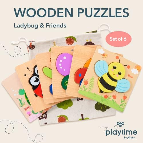 Magifire Wooden Puzzles Set of 6 for Toddlers 1-3 1