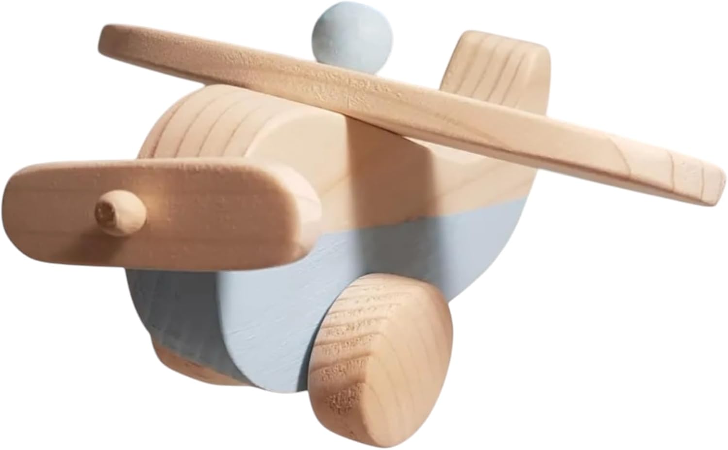 Wooden Airplane Toy Handmade Natural Wood Pull Toy for Toddlers