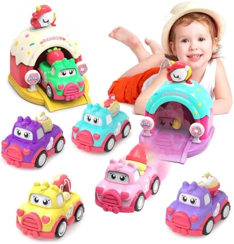 Unicorn Car Toys Set for 1 Year Old Girls