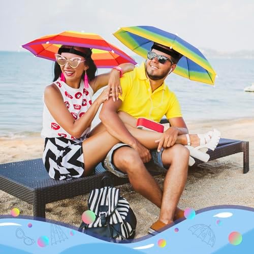 Arcimatto 4 Pack Umbrella Hats with Elastic Band