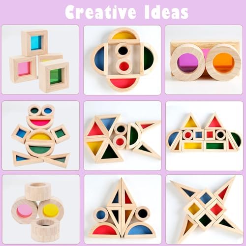 Agirlgle Rainbow Stacking Blocks Set 24 Pcs