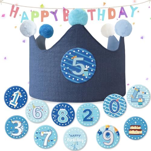 Ulibanner Reusable Birthday Crown with Numbers
