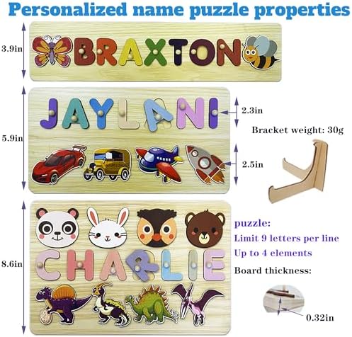 Personalized Kids Name Puzzle for Toddlers 24 Months