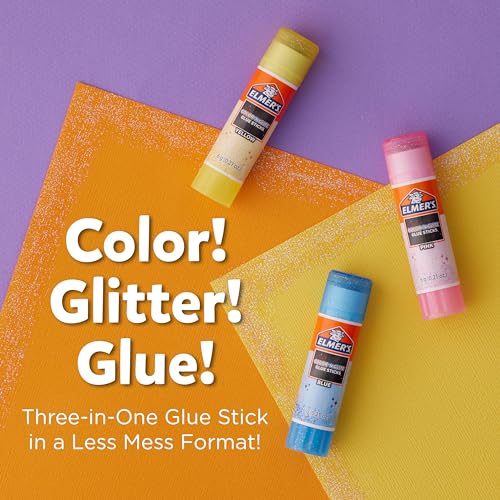 Elmers Color n Glitz Glue Sticks 12 Pack