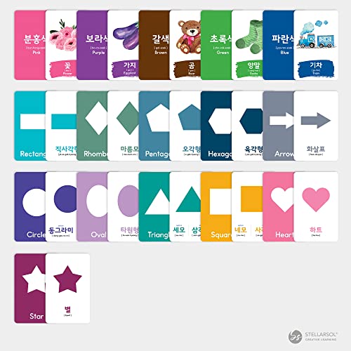 Stellarsol Toddler Korean Flashcards 55 Cards Learning Set