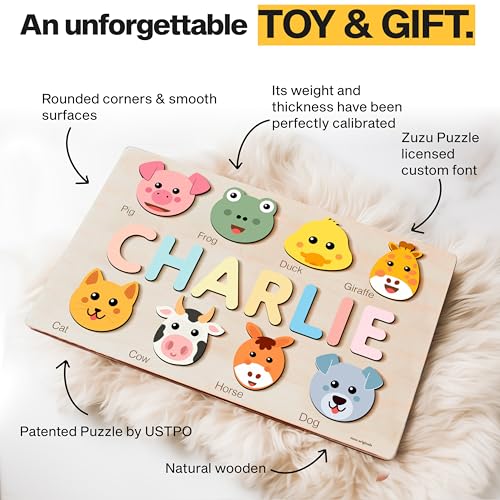 Zuzu Puzzle Personalized Name Toy for Kids 1-3 Years Old
