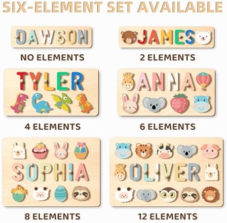 Customizedbee Personalized Wooden Name Puzzle for Toddlers