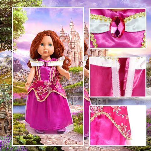 WONDOLL 18 Inch Princess Dress 6Pcs Costume Set
