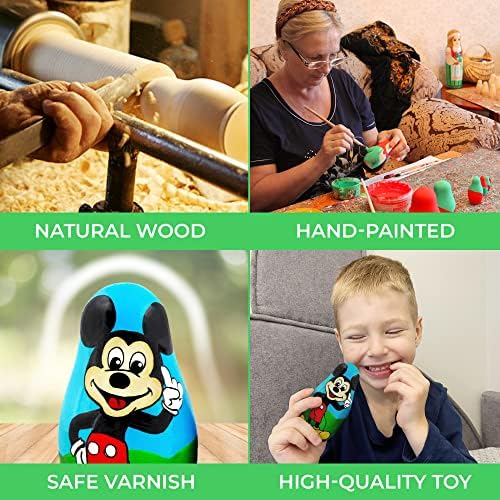 Matryoshka Russian Nesting Wooden Dolls Cartoon Set 5 Pcs