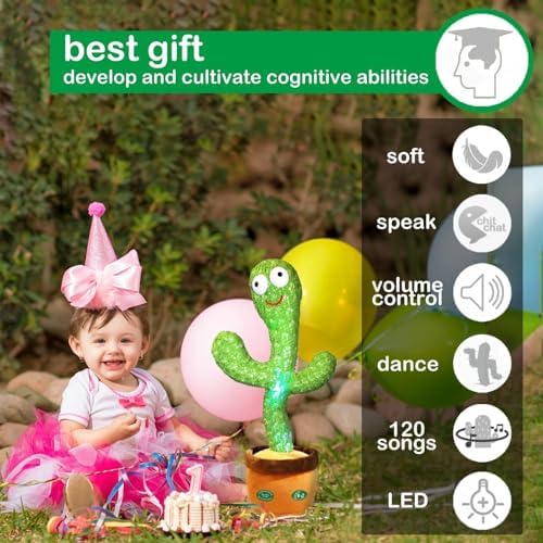 Pbooo Talking Cactus Toy with Singing Dancing