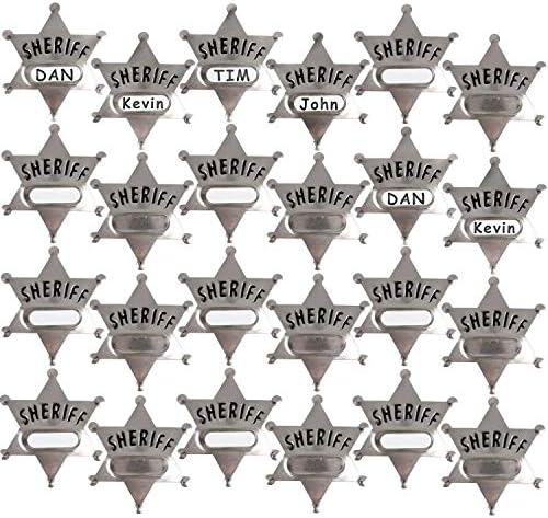 Bedwina Metal Sheriff Badges - Pack of 24