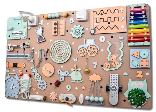 EasyBusy4kids Toddler Sensory Busy Board for 1st Birthday Gifts