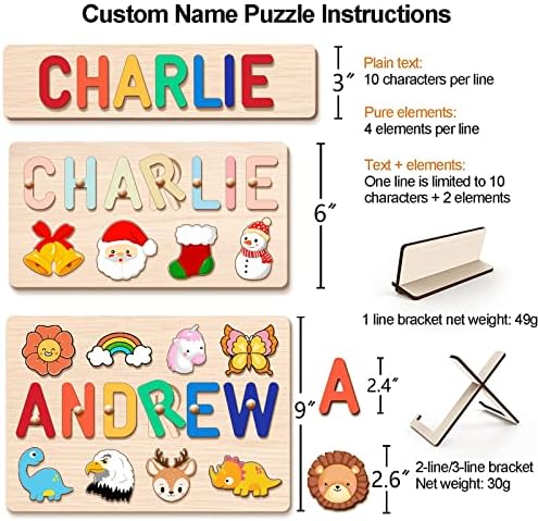 Personalized Wooden Name Puzzle for Toddlers 1-3 1