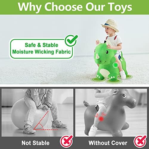 iPlay iLearn Bouncy Dinosaur Hopper Toy for Kids