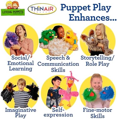 Nature Bound Living Puppets Purple Monster 12-Inch Hand Puppet