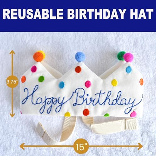 Meygajoe Hand Embroidered Birthday Crown for Kids