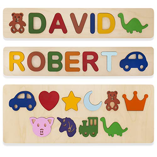 Personalized Wooden Name Puzzles for Toddlers 1-3 Years 1