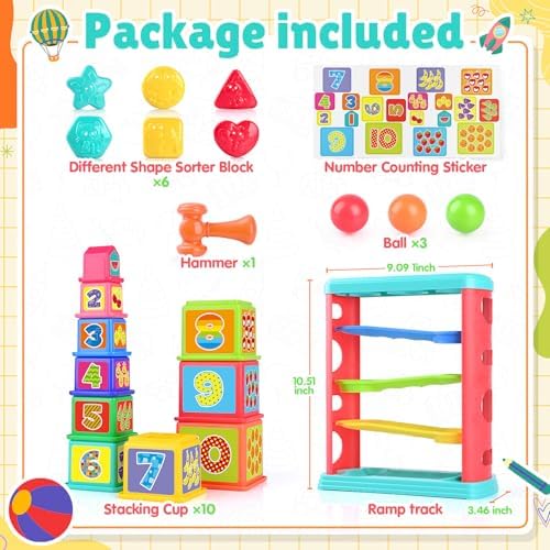 3-in-1 Montessori Toddler Toy for 1-3 Year Olds